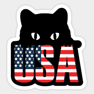 American Flag Cat 4th Of July Kitten Patriotic Pet Lover Sticker